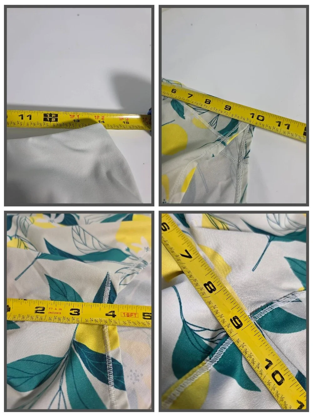 Oiselle Special Edition Roga Running Shorts White Green Lemon Print Size 4 - Picture 11 of 14